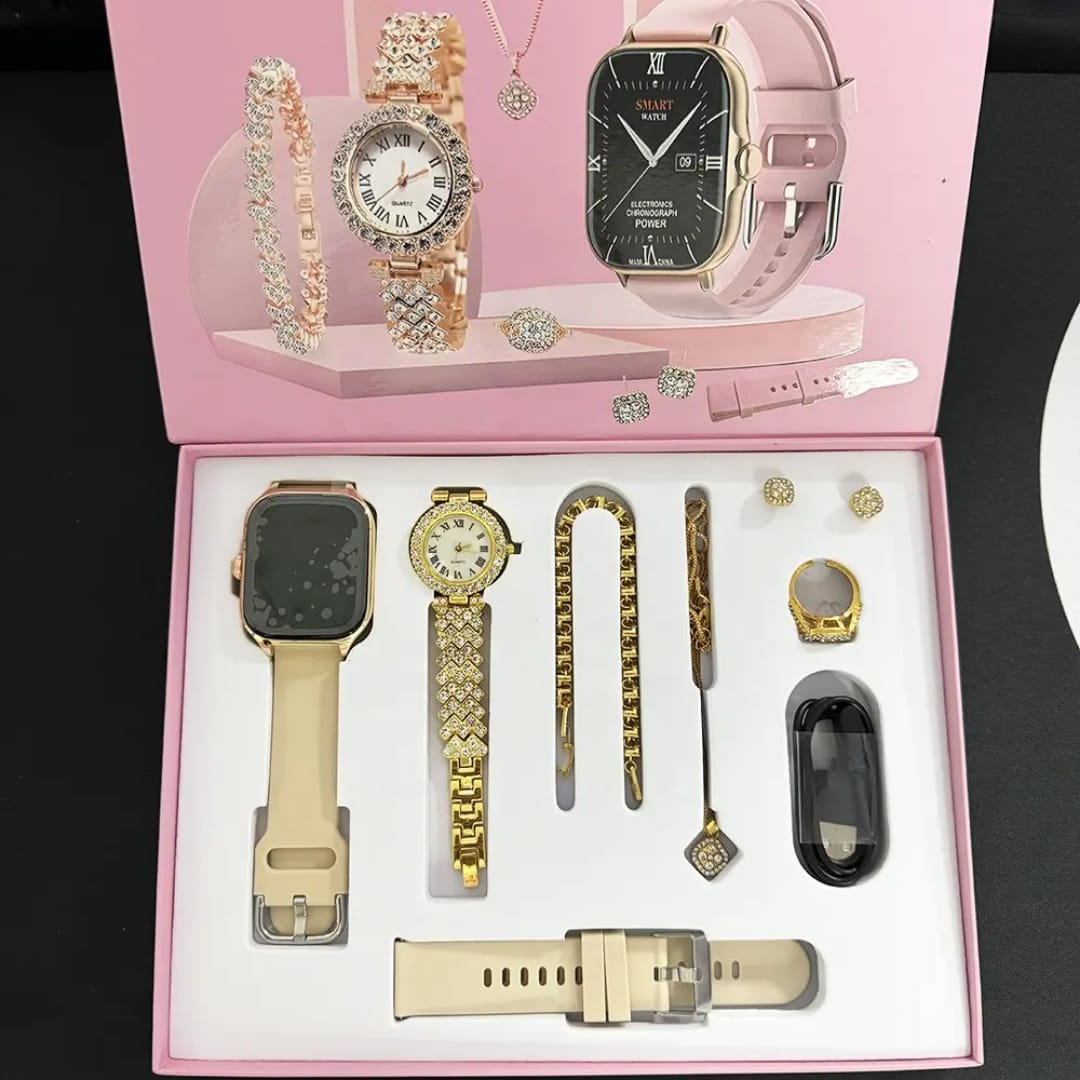 A58 Plus Ladies Smartwatch – Combo Set 8-in-1