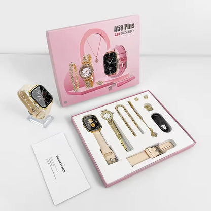 A58 Plus Ladies Smartwatch – Combo Set 8-in-1
