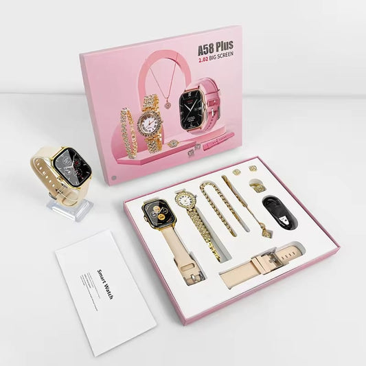 A58 Plus Ladies Smartwatch – Combo Set 8-in-1
